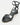 Black Kitten Heel Sandal with Crystal