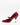 Luis Onofre Epoch garnet patent leather mary jane pumps with gold stud strap and sculpted cone heel