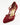 Luis Onofre Heirloom bordeaux suede T-strap pumps with gold-piped cutouts and curved gold heel