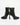 Luis Onofre Moss forest green patent leather platform ankle boots with gold chain-charm buckle