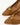 Luis Onofre Pleat tan suede pointed-toe pumps with gathered knot and gold bar clasp
