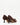 Luis Onofre Taper brown embossed patent leather kitten heels with gold crescent bow