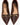 Luis Onofre Taper brown embossed patent leather kitten heels with gold crescent bow