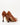 Luis Onofre Amber tan embossed leather pointed-toe pumps with bow and curved gold accent