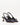 Luis Onofre Bell midnight navy leather pointed-toe slingbacks with bow and bell-flared heel