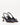 Luis Onofre Bell midnight navy leather pointed-toe slingbacks with bow and bell-flared heel