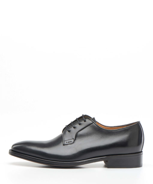 Brushed leather laced Oxford shoes in black leather