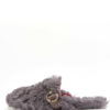 Fur slippers with red lining - on sale