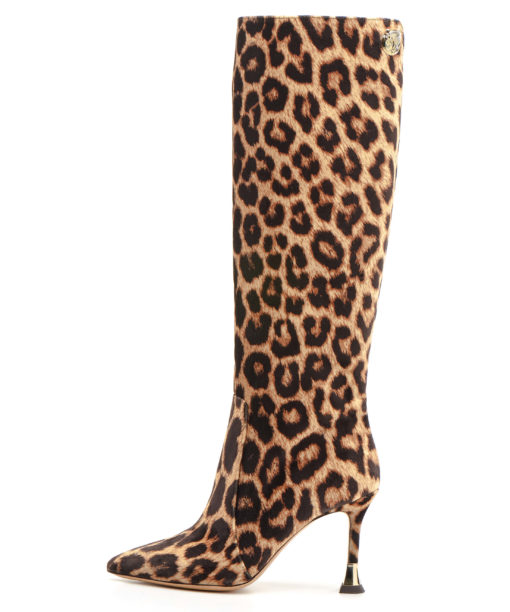 Leopard-print Knee Boots