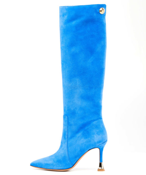 Royal blue suede Knee High Boots