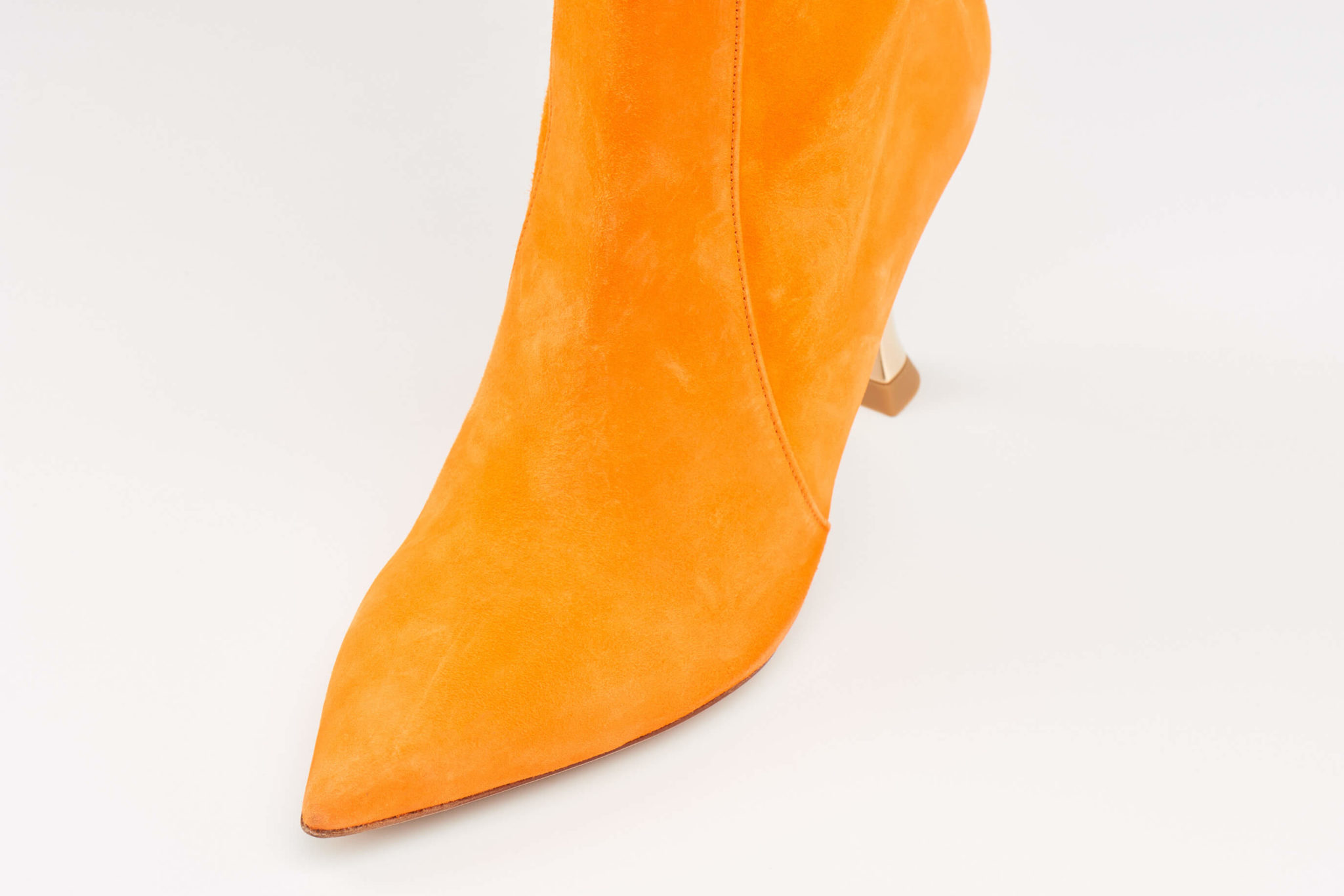 Orange Suede Knee High Boots -Luis Onofre Portuguese Shoes FW22