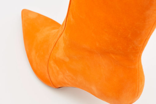 Orange Suede Knee High Boots