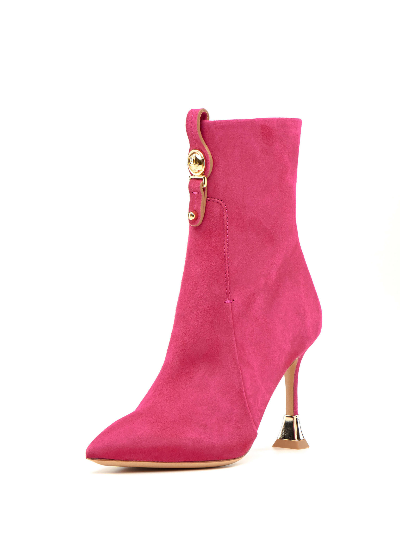 Pink suede stiletto ankle boots- Fall Winter 22