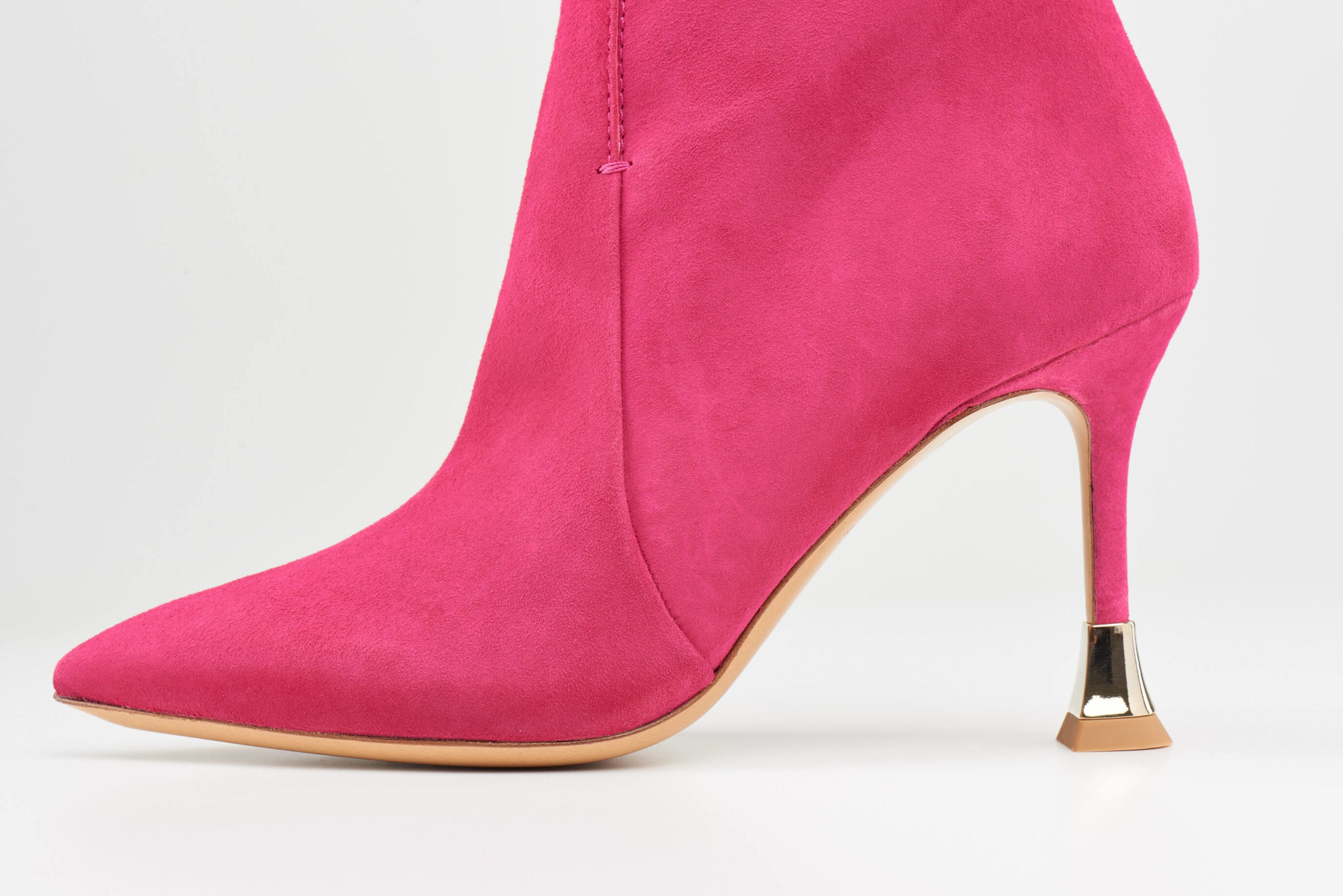Pink suede stiletto ankle boots- Fall Winter 22