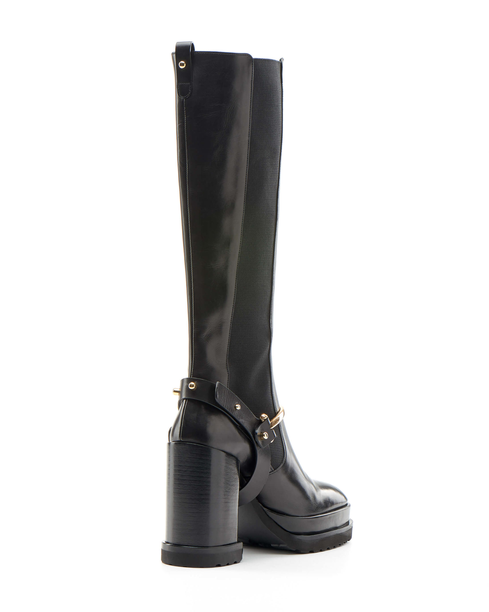 Black Knee boot gold harness- Pacas-3