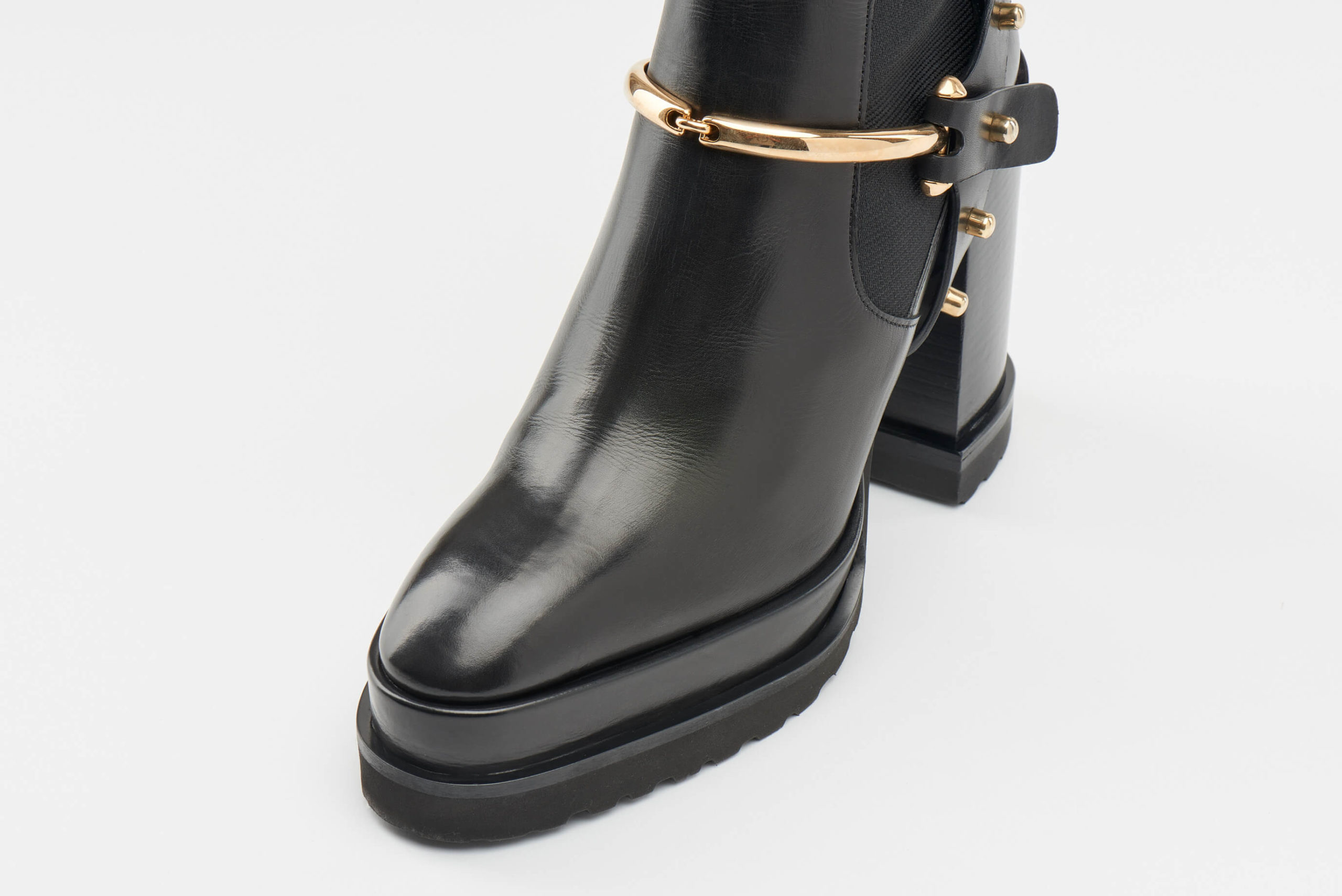 Black Knee boot gold harness – Pacas-5
