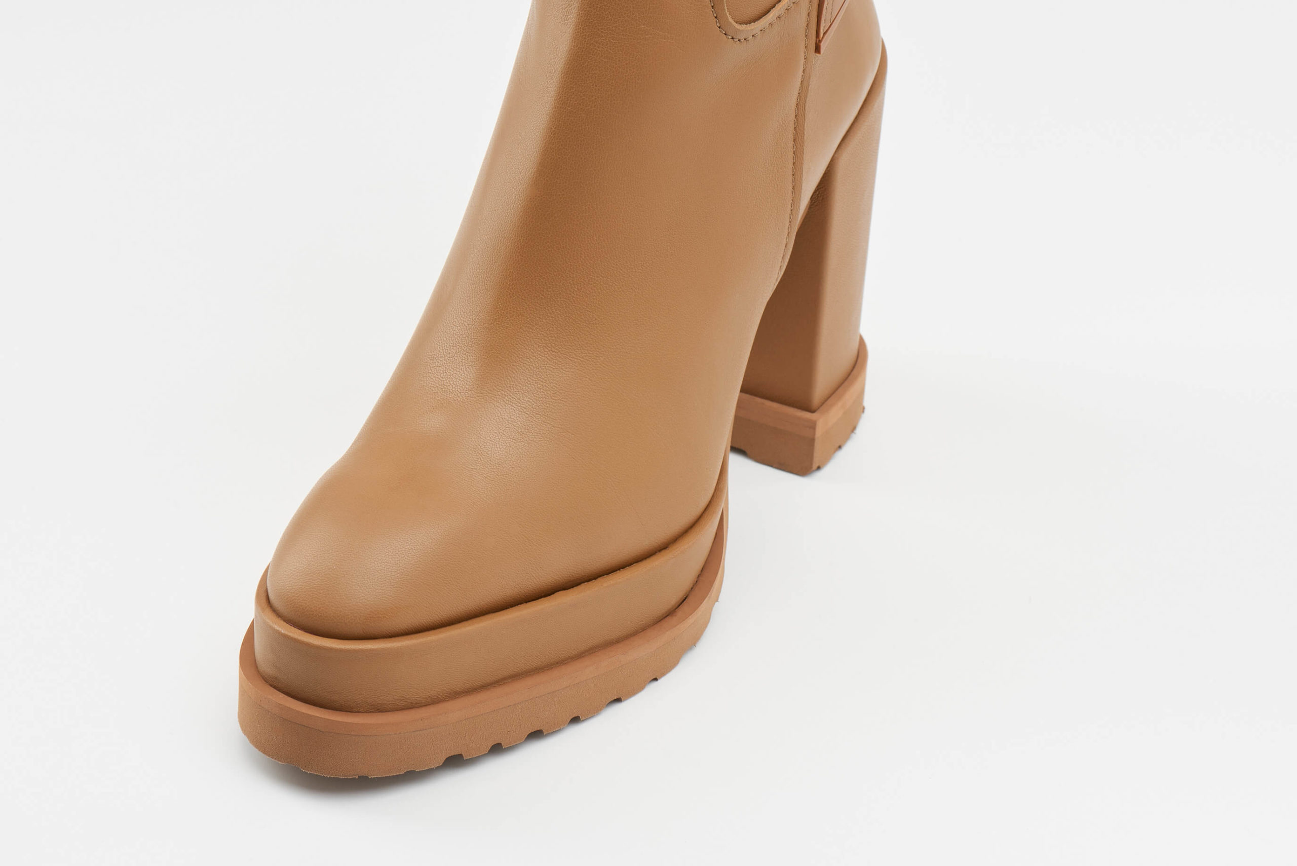 Camel Leather Knee boot- Kent-5