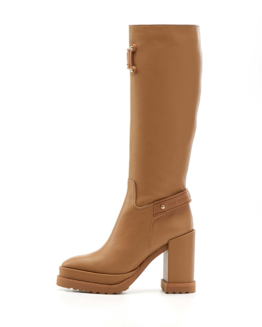 Camel Leather Knee boot