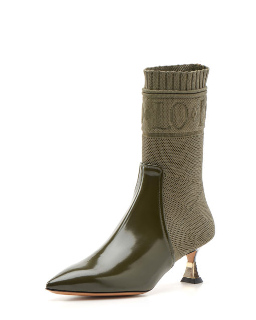 khaki-Sock-style ankle boot