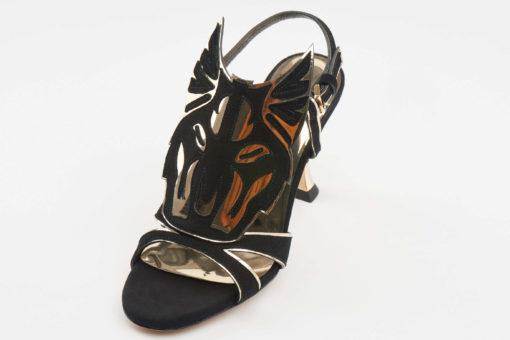 High heel sandal in black