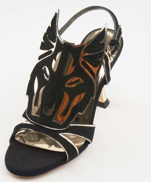High heel sandal in black