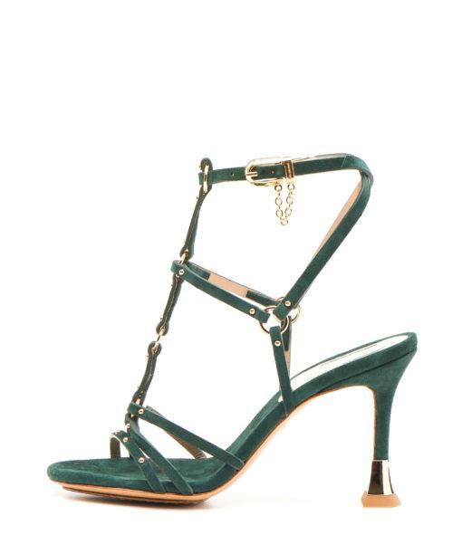 Strap Heeled Sandals in green
