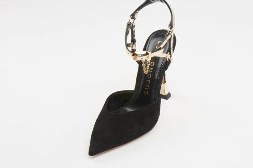 Pointed Toe pumps-gold-ankel-strap