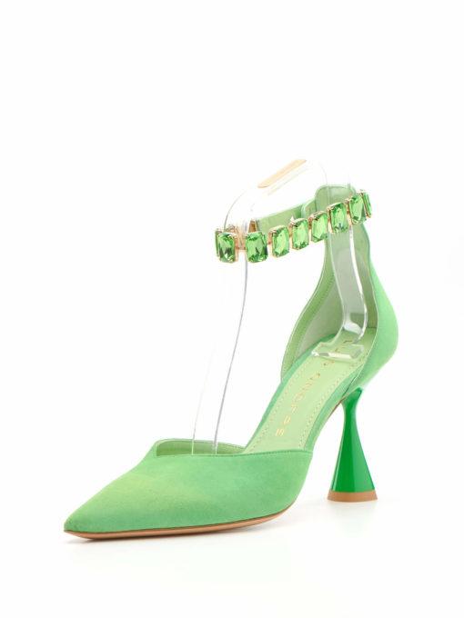 Pointed Toe pumps in acid green suede