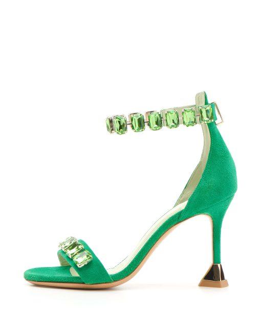 Open-toe sandal Crystal straps in green