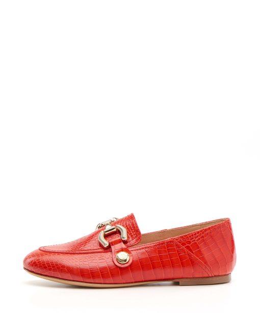 Red Crocodile Loafers