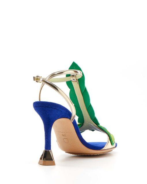High heeled sandal-BLUE-AND-GREEN