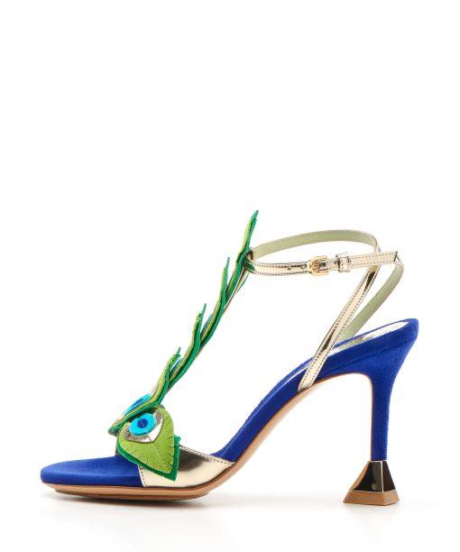 High heeled sandal-BLUE-AND-GREEN