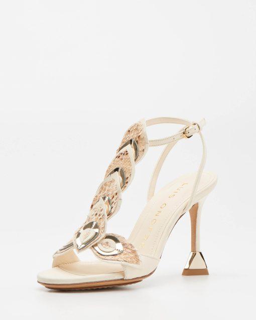 white-High heeled sandal