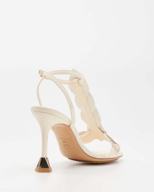 white-High heeled sandal