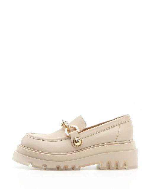 Chunky loafers Platform in white